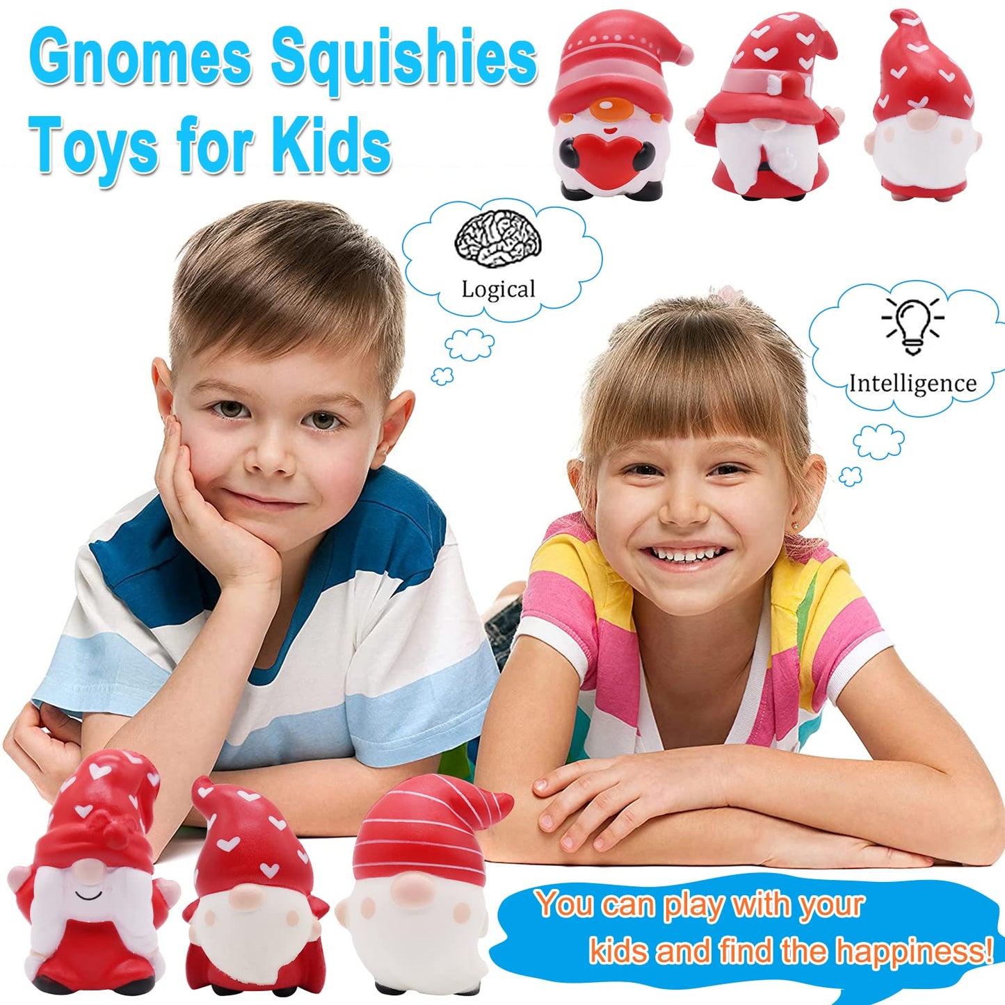 JOINBO Christmas Gnome Squishies – 6-Pack Slow Rising Stress Relief Toys for Kids