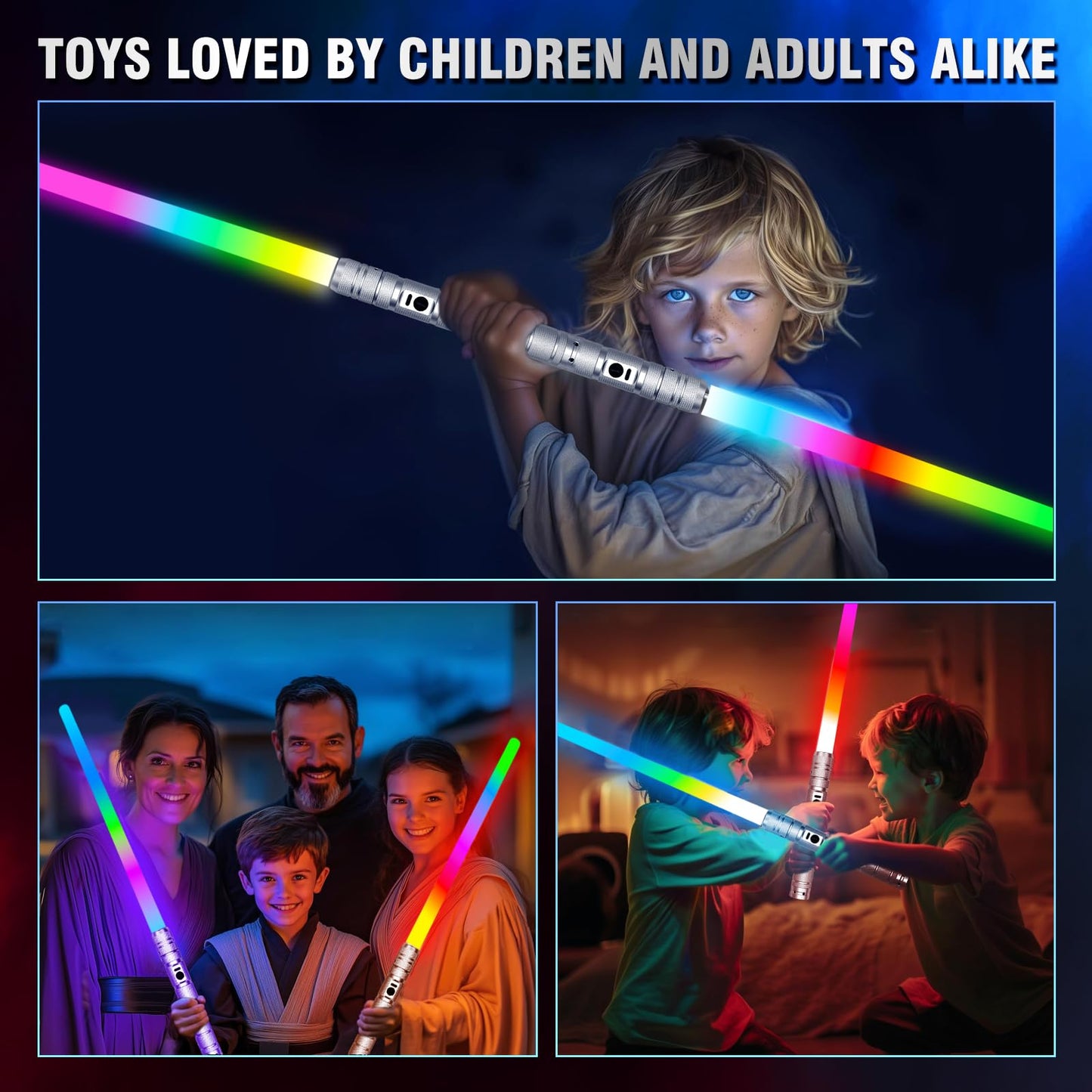 JOINBO Light Up Swords Saber (2-pack) with RGB Colors – USB-C Rechargeable