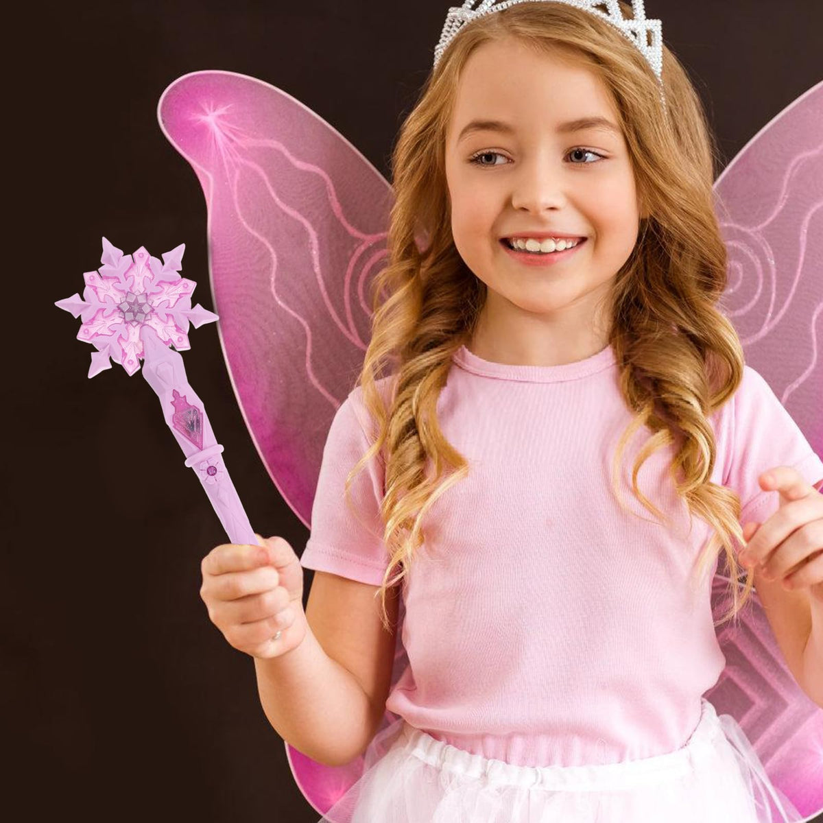 JOINPAYA Snowflake Wand Pink – Light Up Glow Wand for Parties & Cosplay