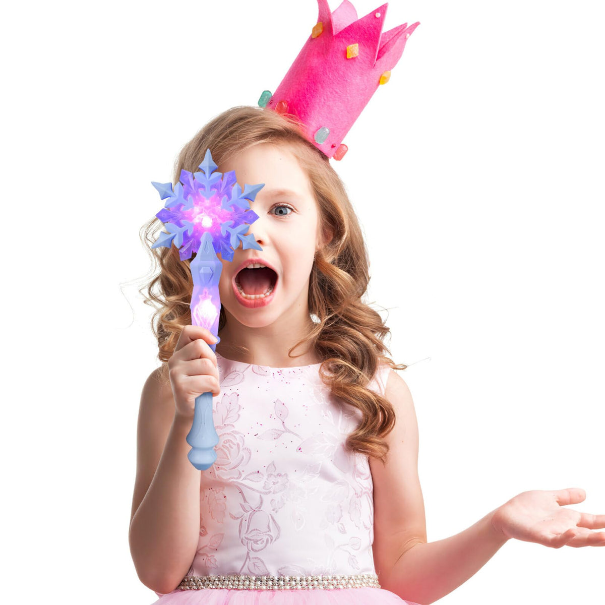 JOINPAYA Snowflake Wand — Light-Up Princess Glow Wand for Christmas & Halloween