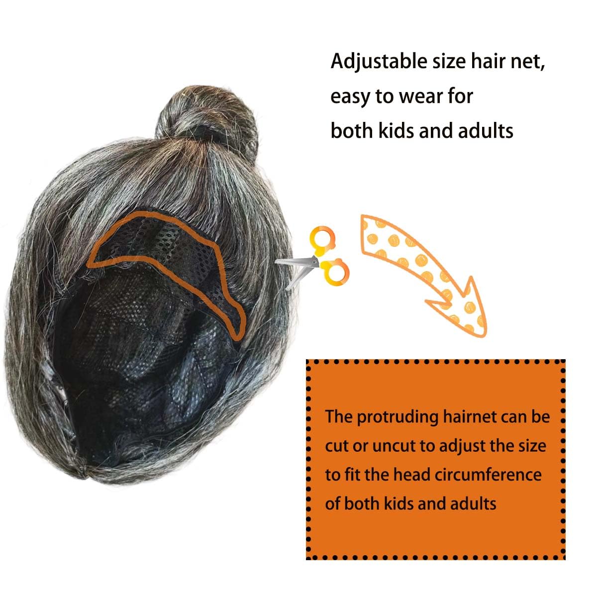 Joizomou Old Lady Costume Set — Grandma Wig & Accessories for Halloween