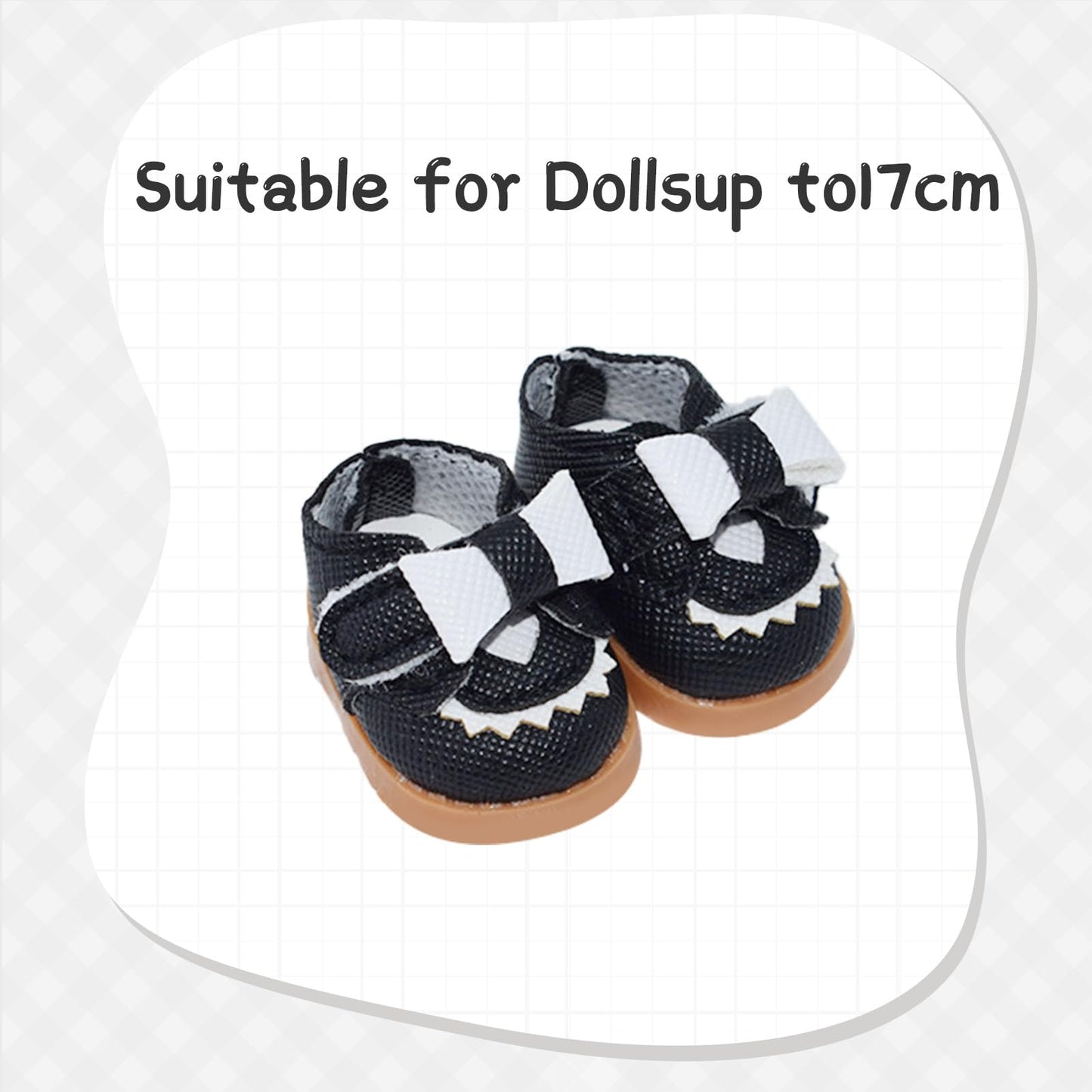 Jojedomo Compatible Labubu Doll Shoes for 17cm Dolls – GZB-Black