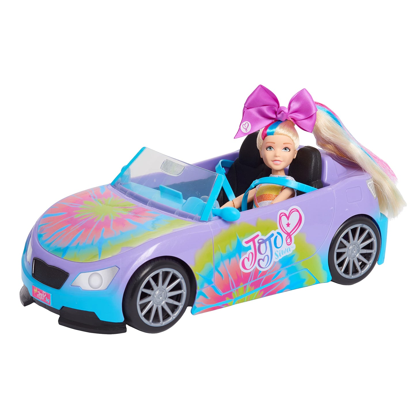 JoJo Siwa California Cruiser Doll Car – Rainbow Tie-Dye, Seats 2 Dolls