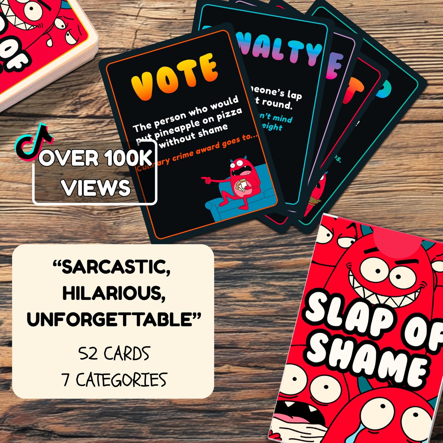 JOKABLY Slap of Shame – Slapjack-Style Party Card Game for Adults | 2+ Players | 52 Cards