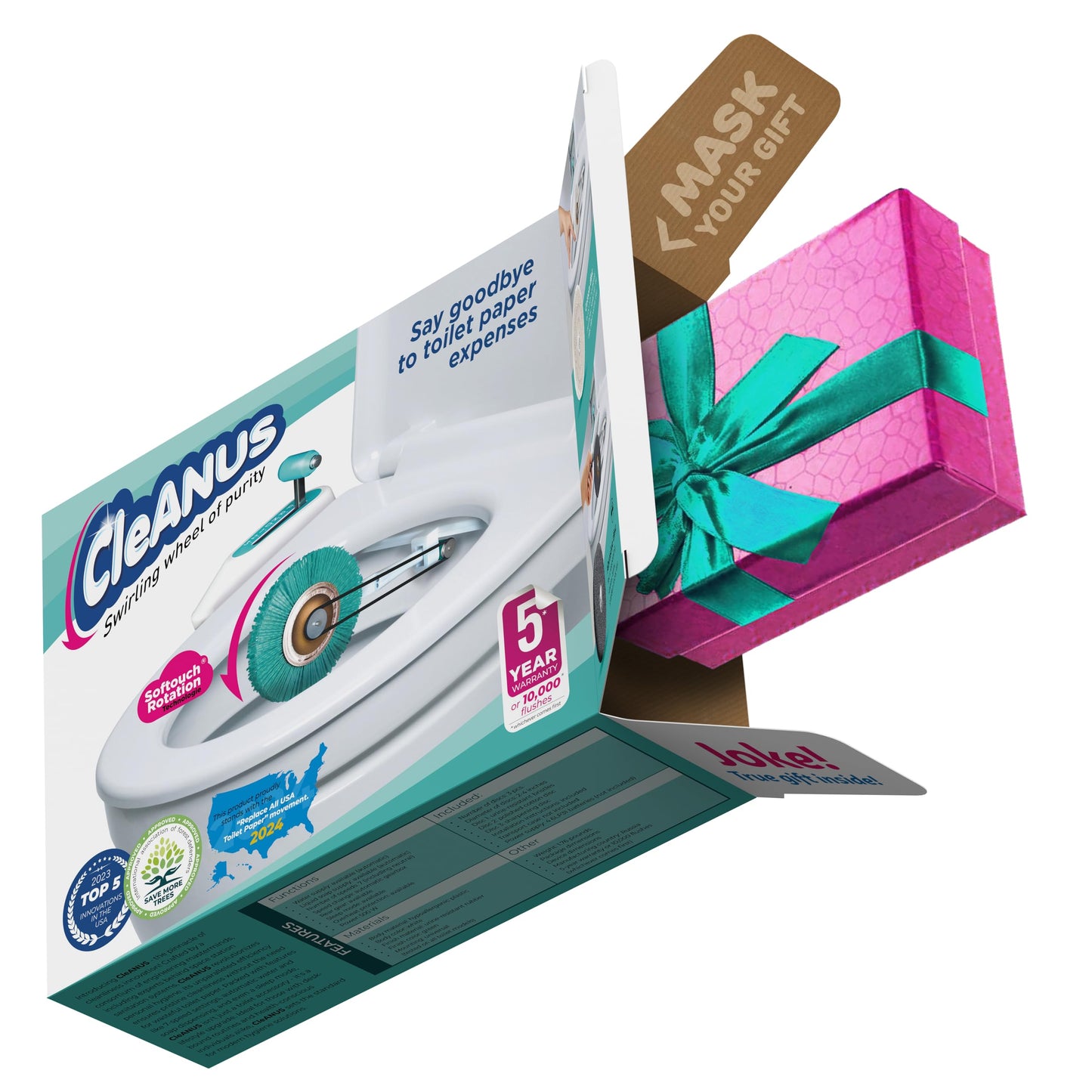 Jokebox Cleanus Prank Gift Box | Real-Looking Empty Gag Box for Surprises