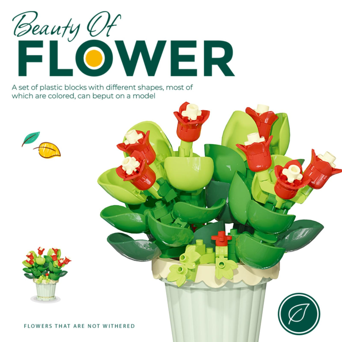 Jollcnoia Jade Mini Flower Bonsai Building Blocks – Serene DIY Floral Decor