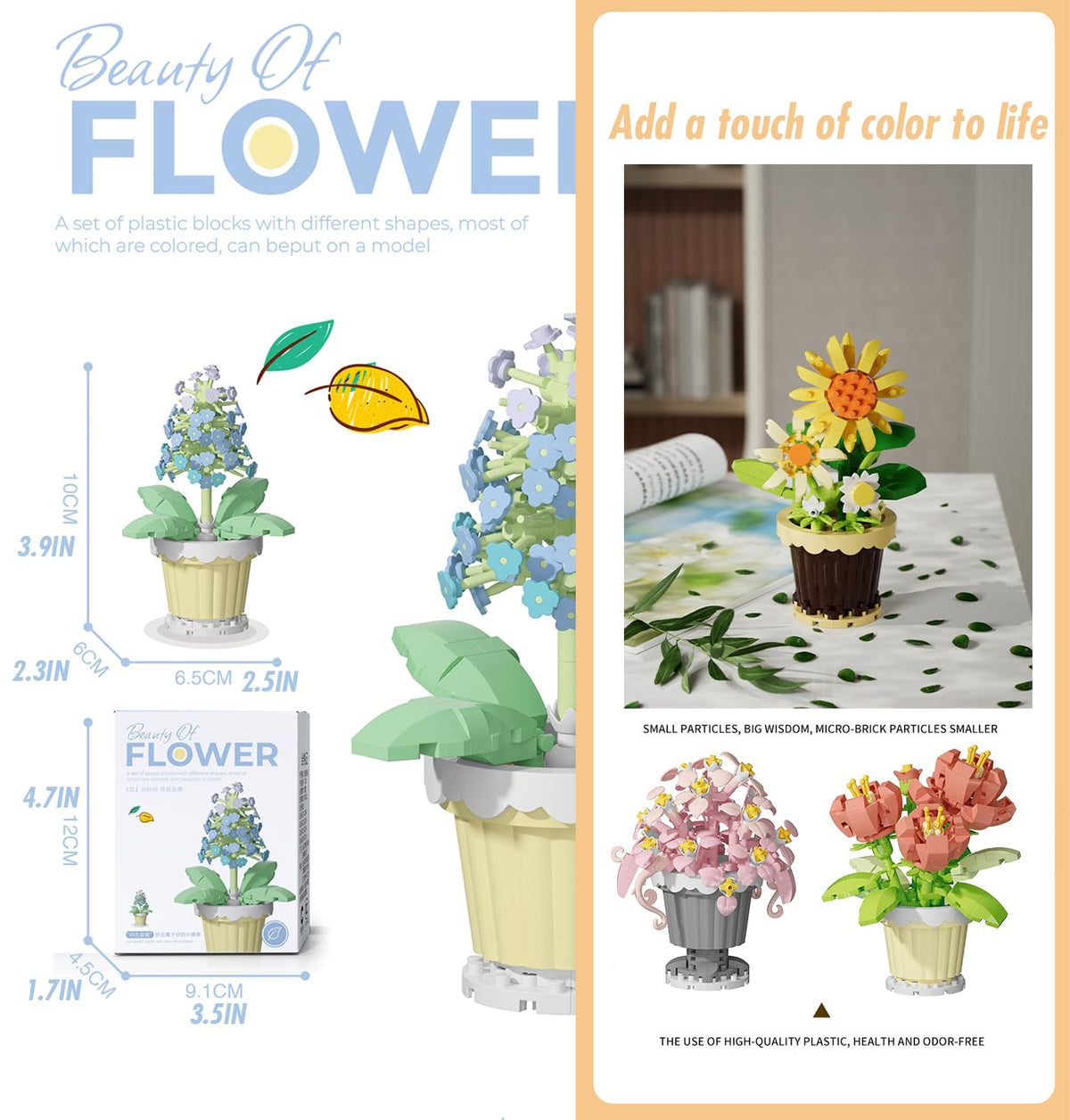 Jollcnoia Jade Mini Flower Bonsai Building Blocks – Serene DIY Floral Decor