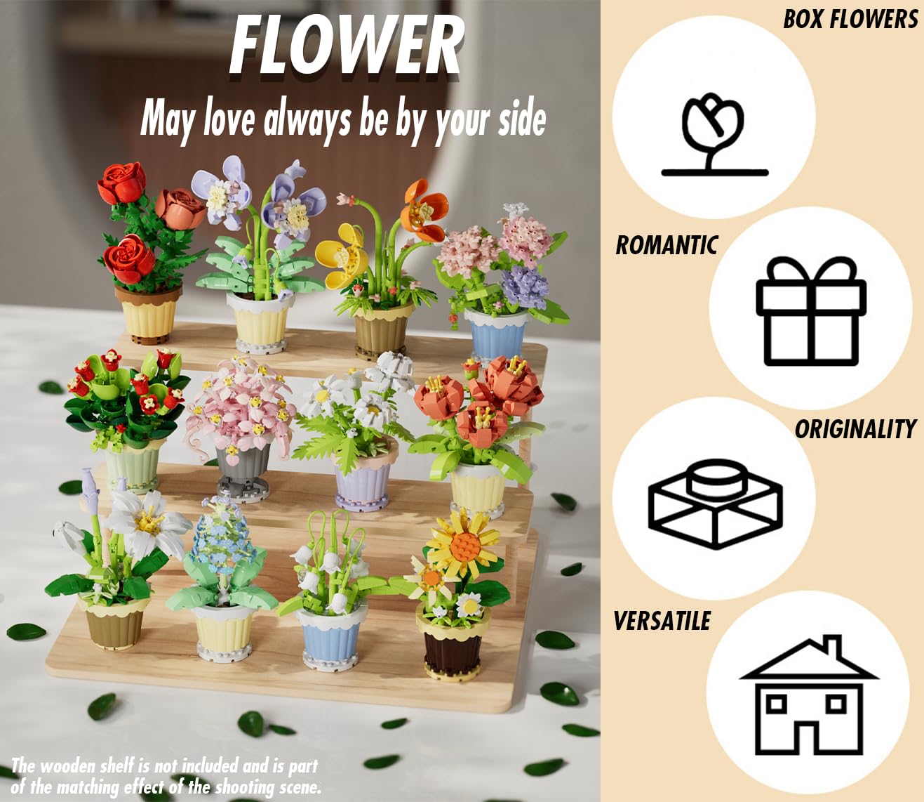 Jollcnoia Lily Mini Bonsai Blocks – Flower Potted Building Toy for Calm Creative Displays