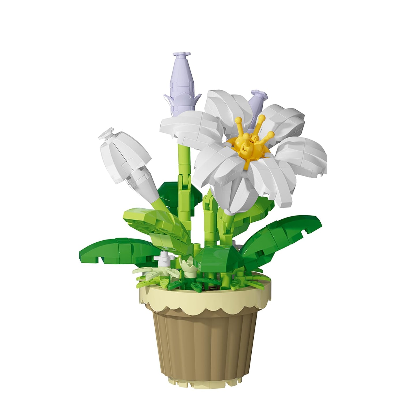 Jollcnoia Lily Mini Bonsai Blocks – Flower Potted Building Toy for Calm Creative Displays