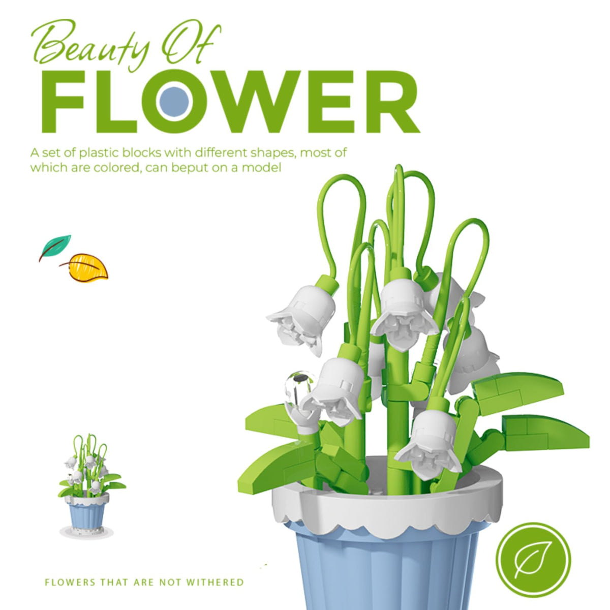 Jollcnoia Lily of the Valley Mini Flower Bonsai Blocks - DIY Botanical Toy