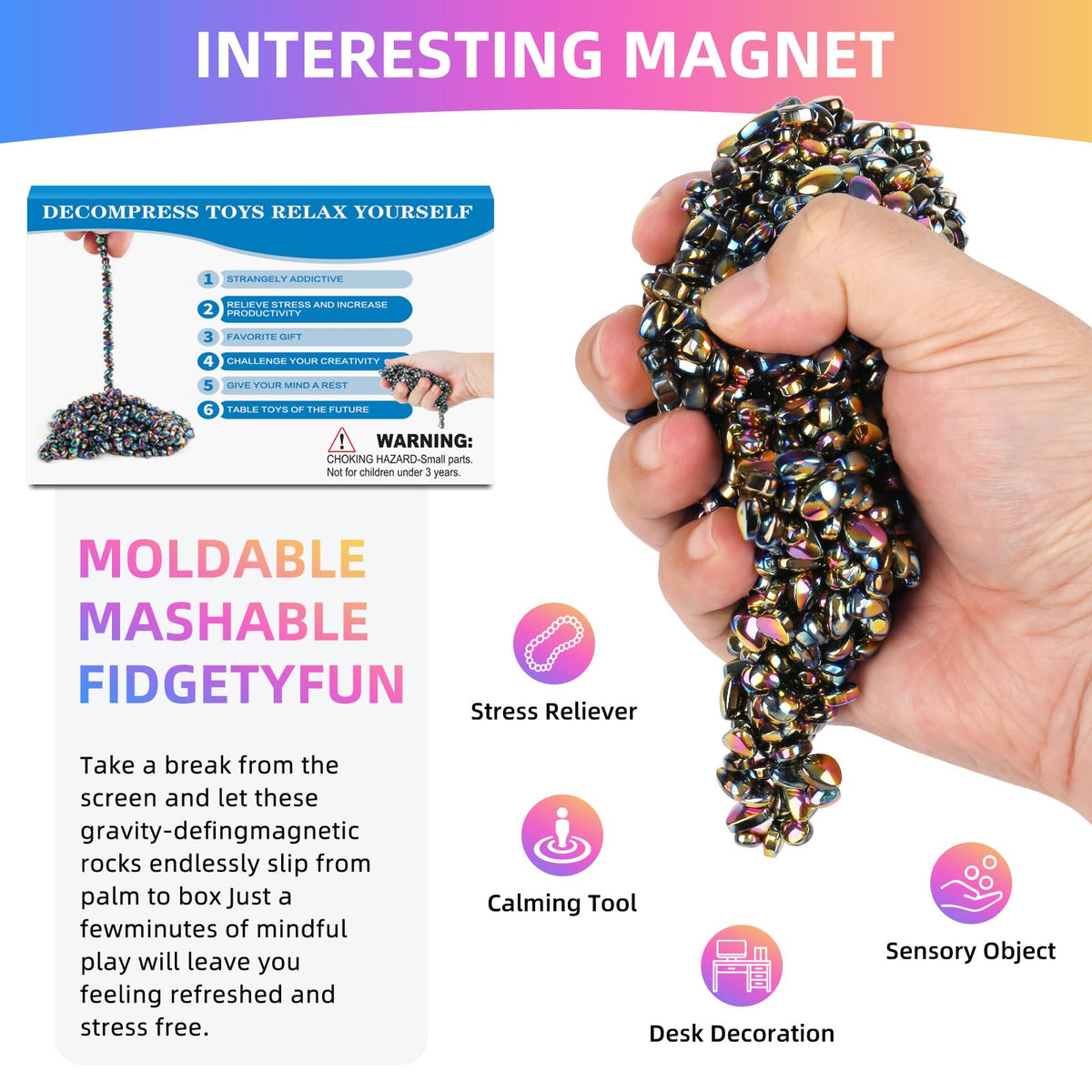Jollicube 550pcs Desk Fidget Toys for Adults – Stress Relief & Sensory Play for Focus & Creativity