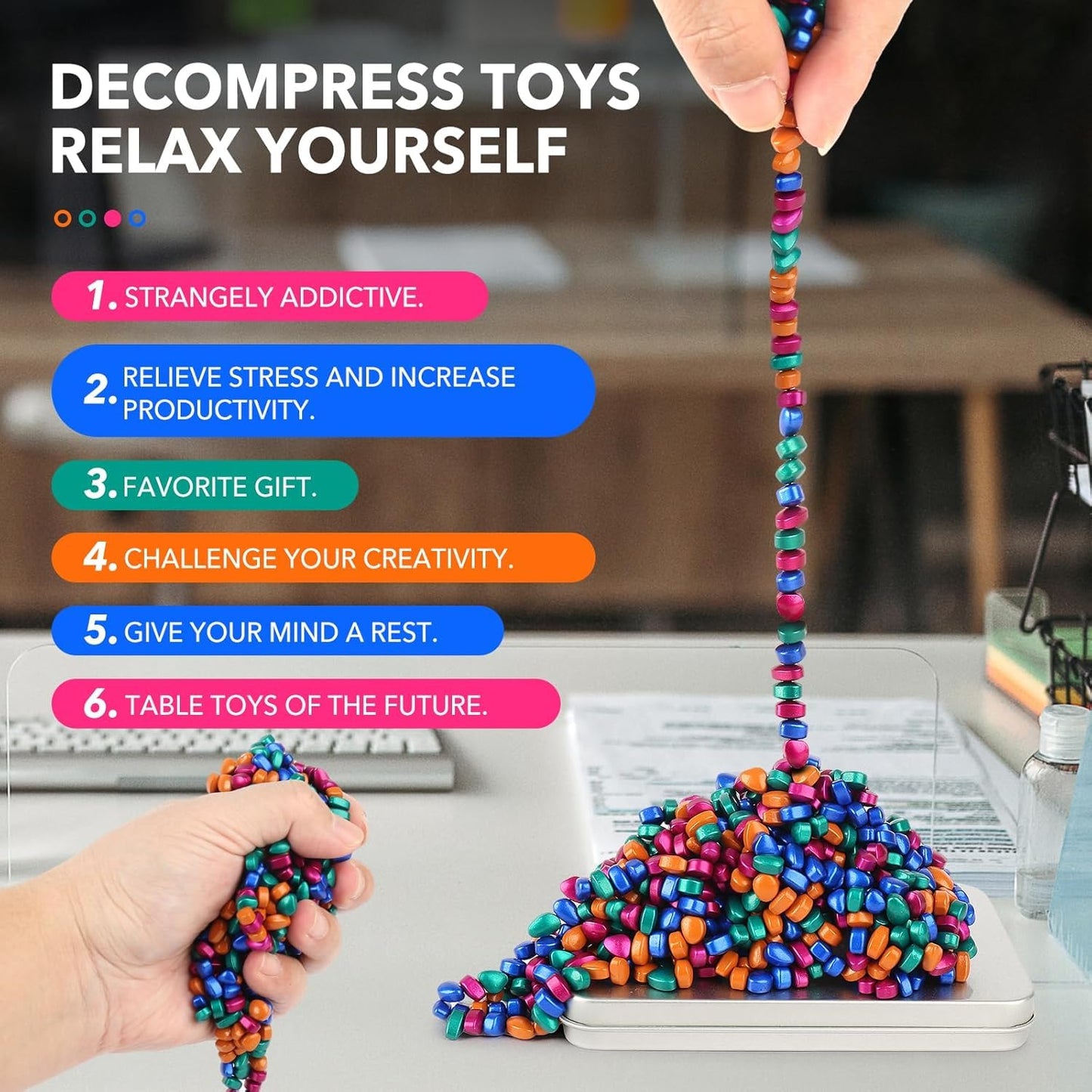 Jollicube 350pcs Fidget Toys for Adults – Desk Stress Relief & Office Focus Gift Pack