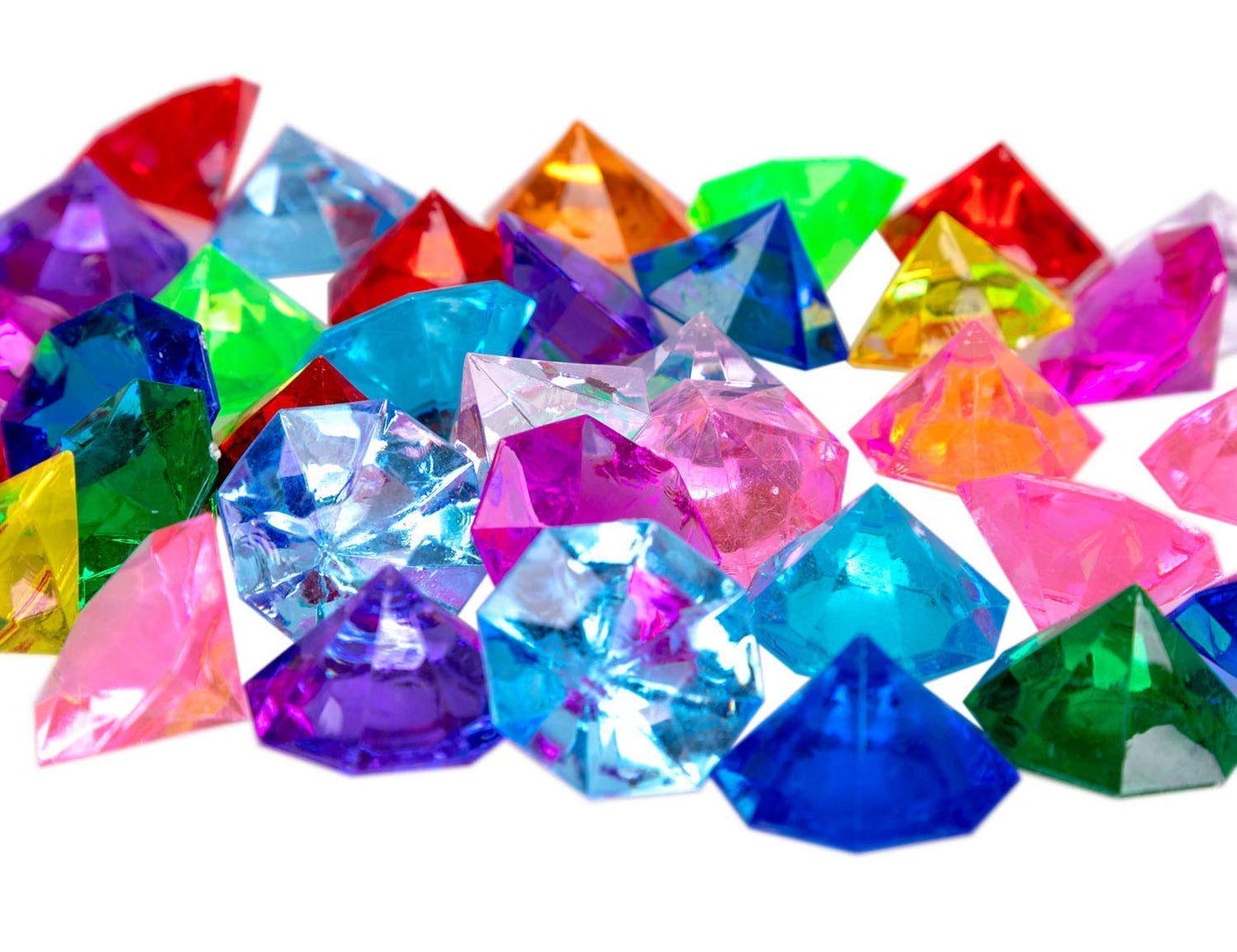 Jollylife 36pcs Acrylic Diamond Gems — 25 Carat Pool Decor & Pirate Treasure Favors
