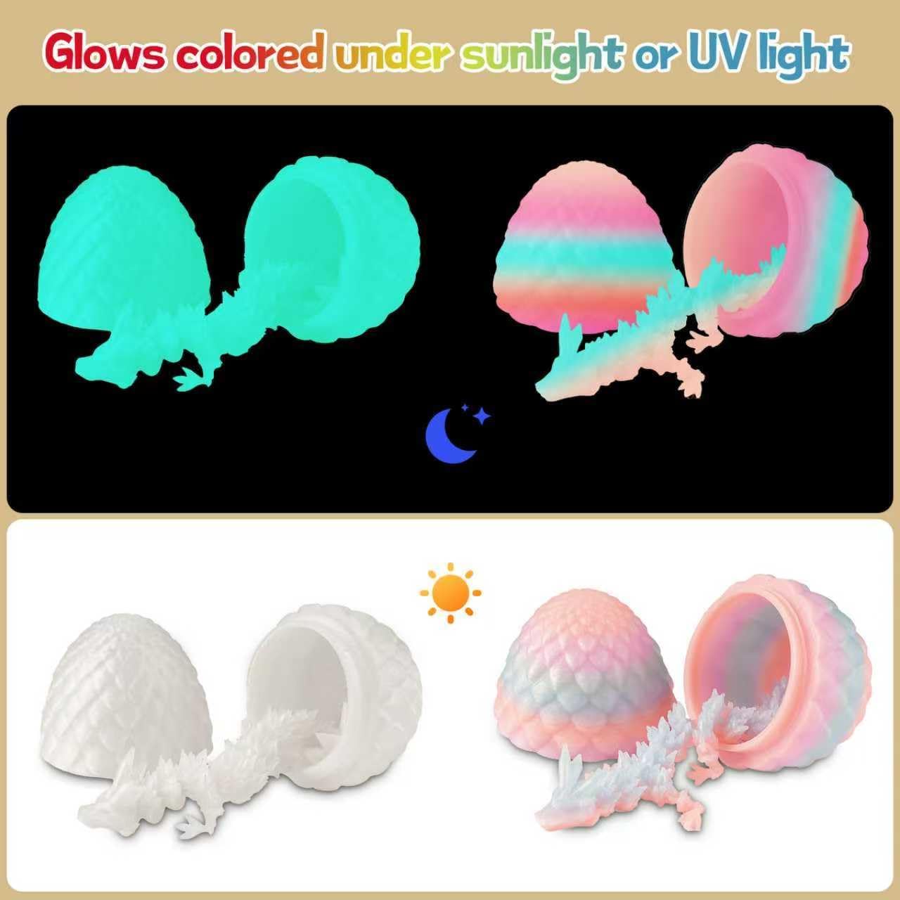 JOMBY 12PCS 3D Printed Dragon Eggs with Dragon Inside – Easter Basket & Desk Decor