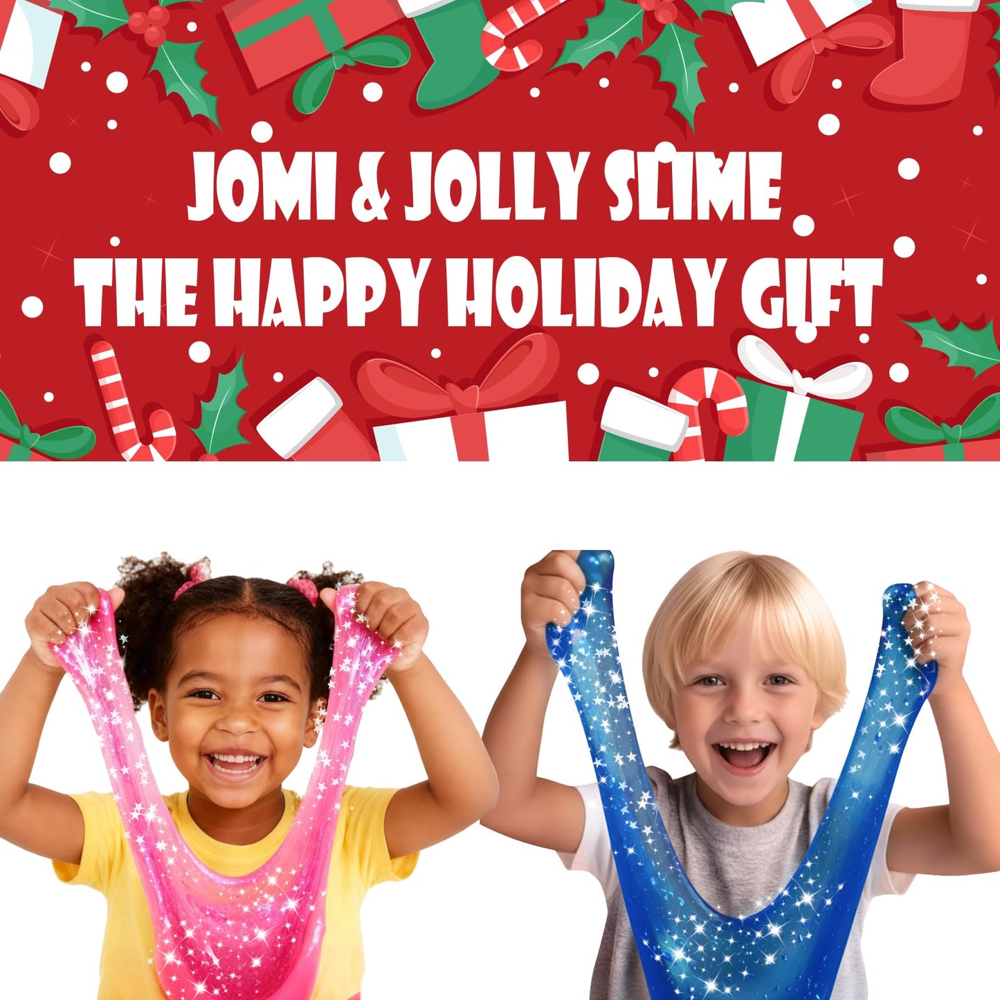 Jomi & Jolly 24 Pack Slime Valentines for Kids - No Mess Glitter Clear Slime Kit with Sequins & Glow in the Dark