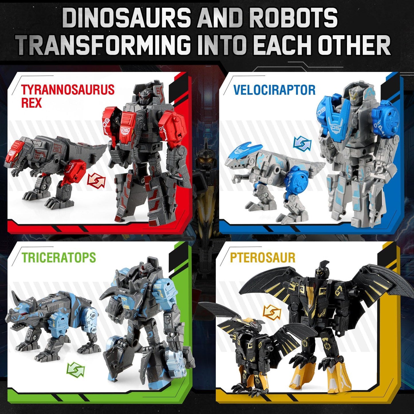 JONEG Transforming Robot Dinosaur – 11 Modes, 4-in-1 STEM Toy for Kids 5-10