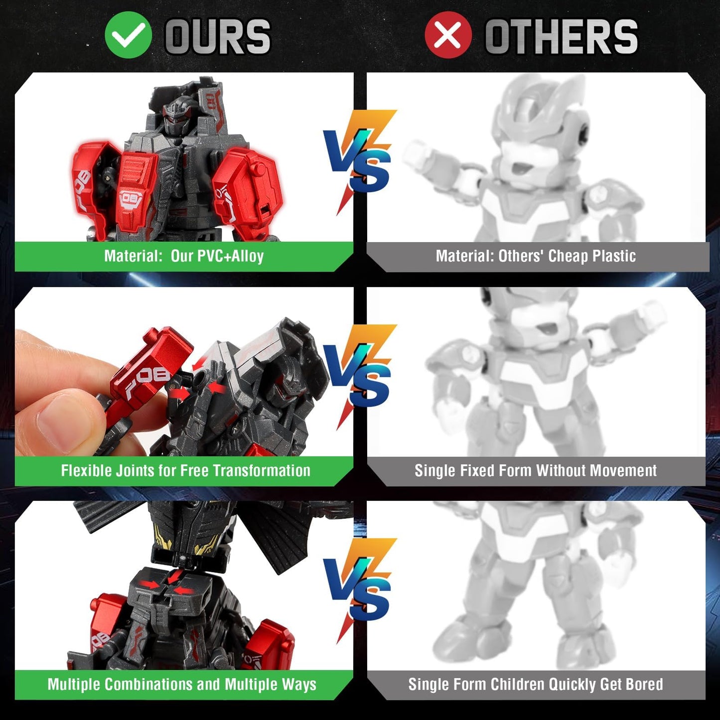JONEG Transforming Robot Dinosaur – 11 Modes, 4-in-1 STEM Toy for Kids 5-10