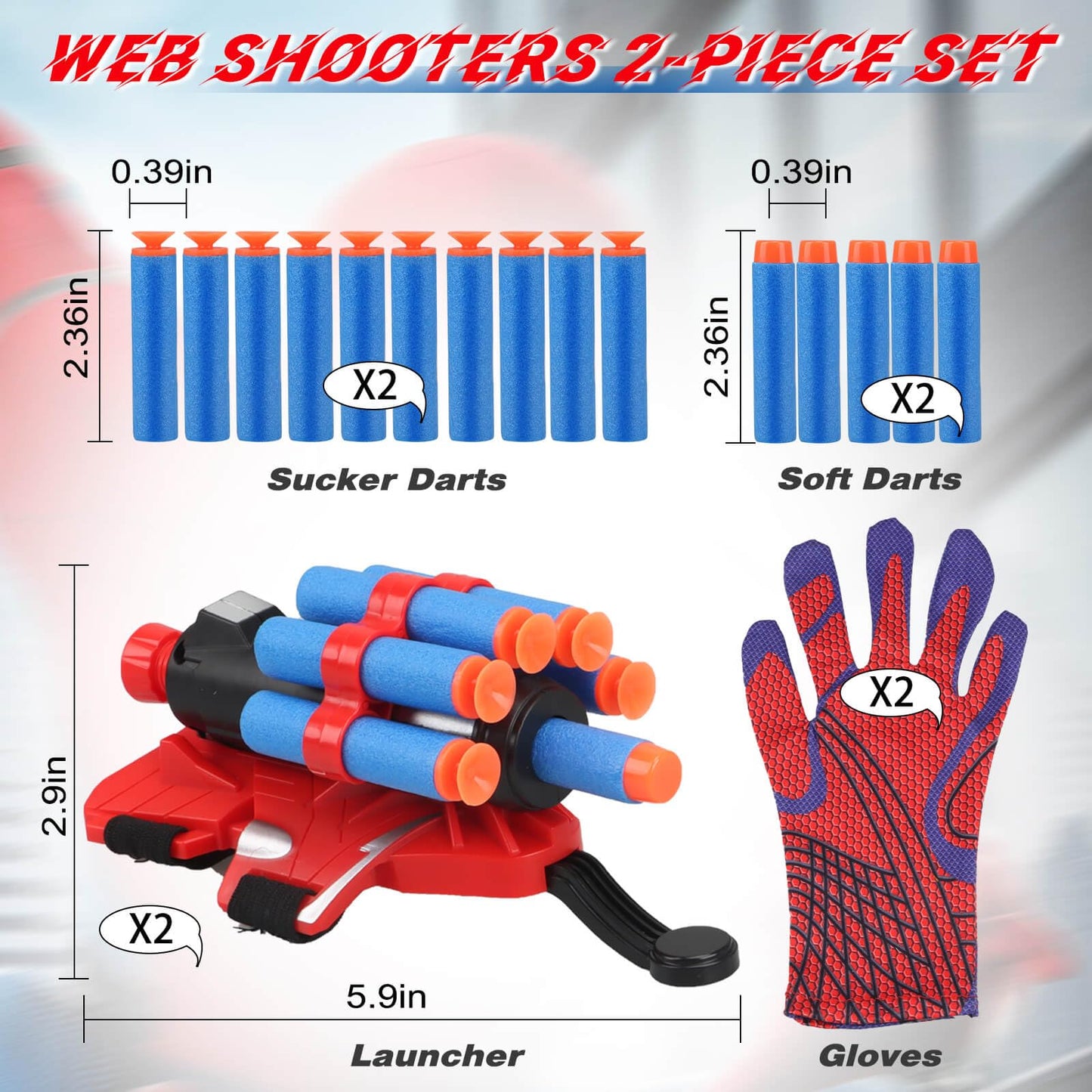 JONEG Web Shooters 2-Pack – Spider Glove Launcher Toy for Kids