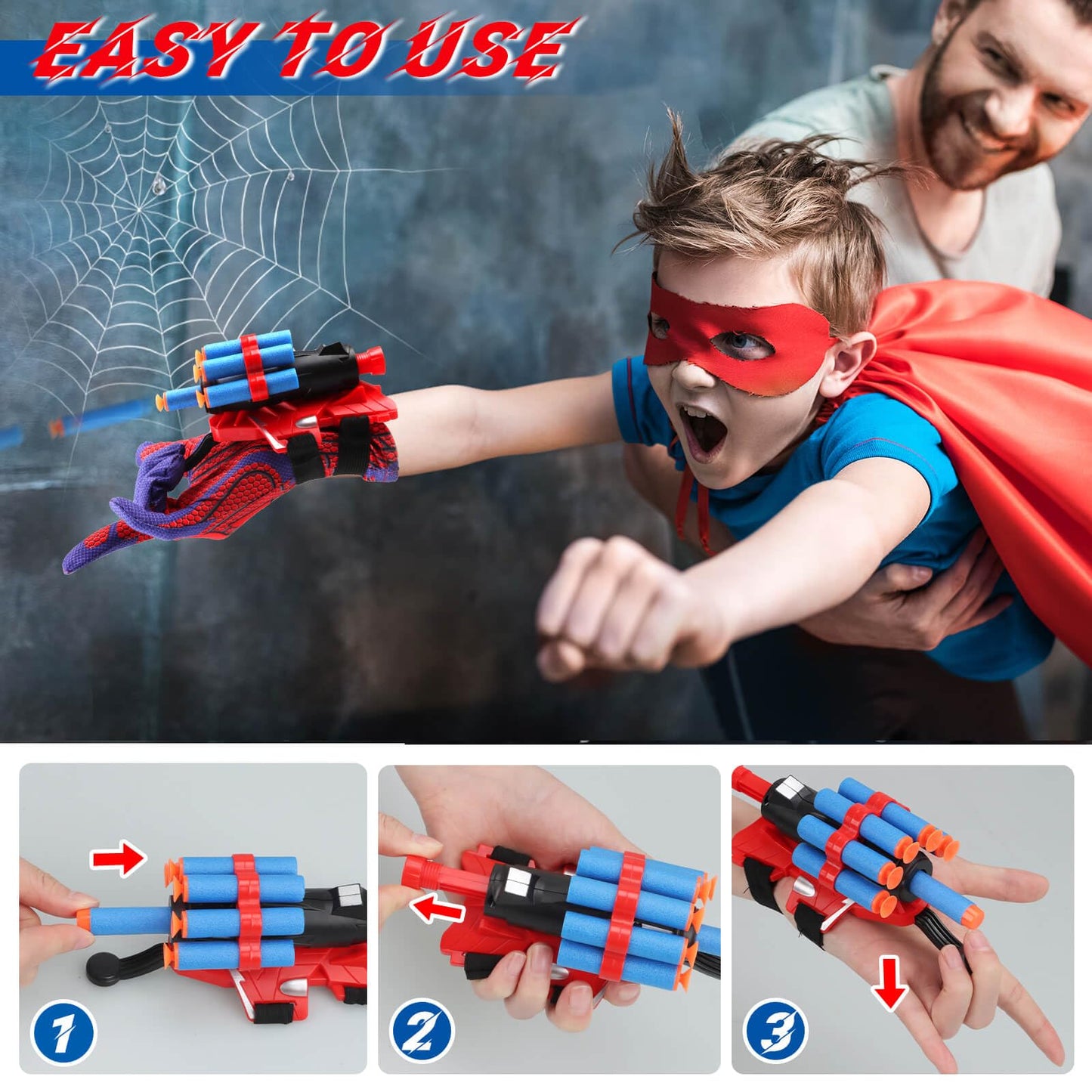 JONEG Web Shooters 2-Pack – Spider Glove Launcher Toy for Kids