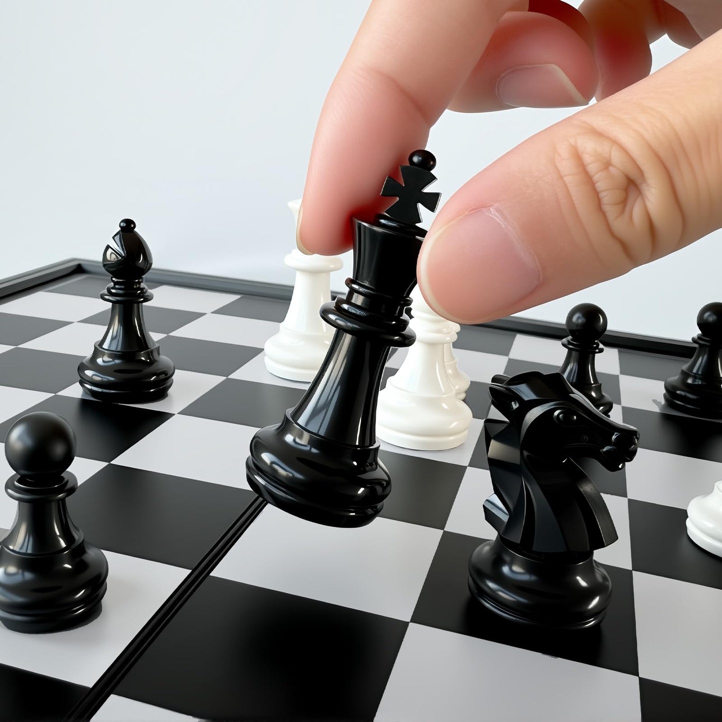 Joneytech Travel Chess Set – 10 Inch Magnetic Folding Board with 2 Extra Queens