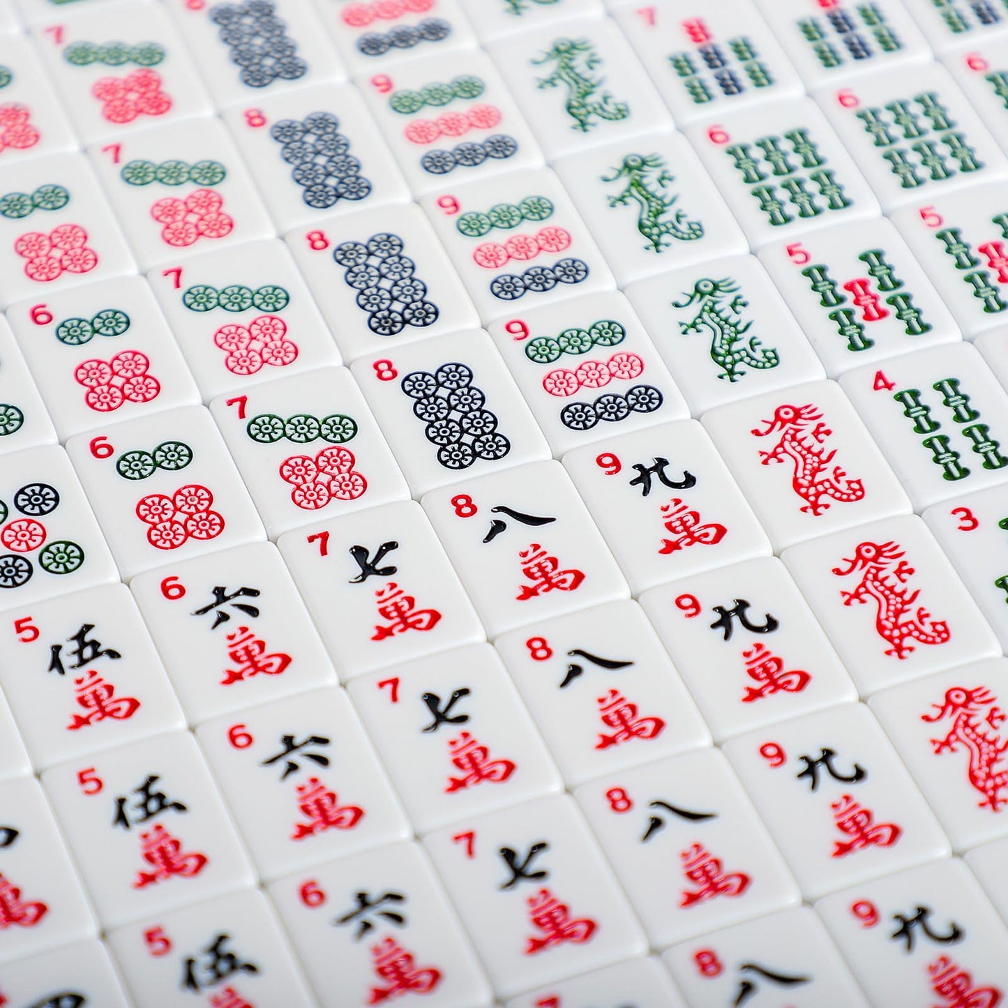 Jongyance American Mahjong Set — 166 Tiles, 4 Racks, Blue/Red Carry Case