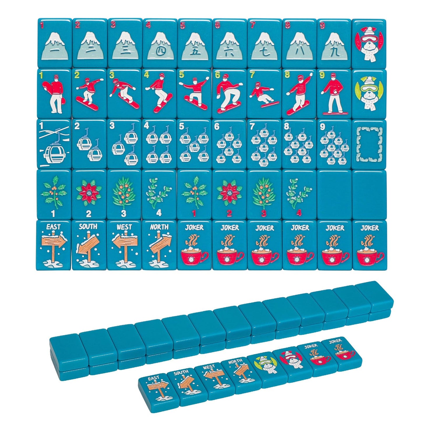Jongyance American Mahjong Tile Set with Carrying Bag & Accessories — 160 Acrylic Engraved Tiles
