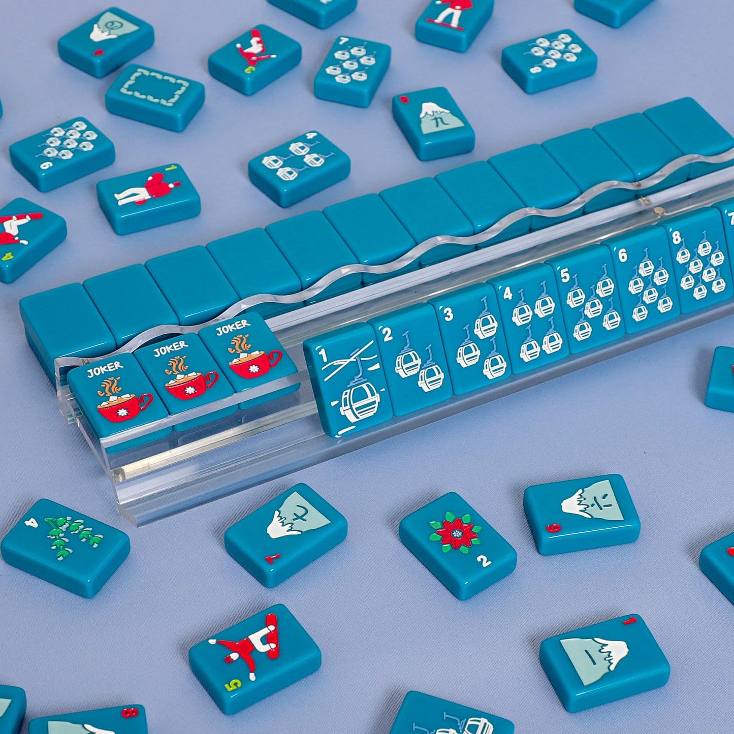 Jongyance American Mahjong Tile Set with Carrying Bag & Accessories — 160 Acrylic Engraved Tiles