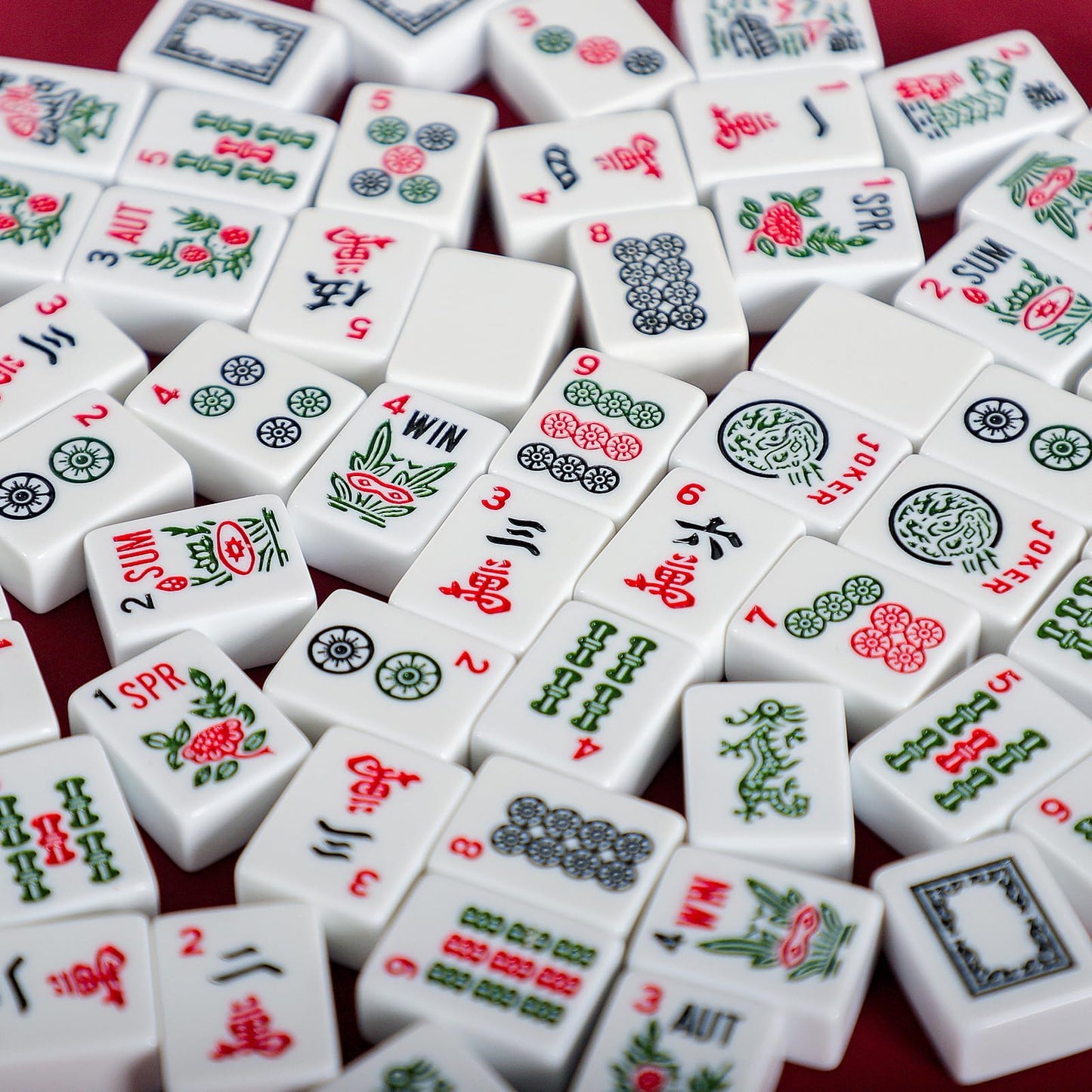 Jongyance American Mahjong Set – 166 Tiles, Pink Carry Case, 4 All-in-One Racks/Pushers