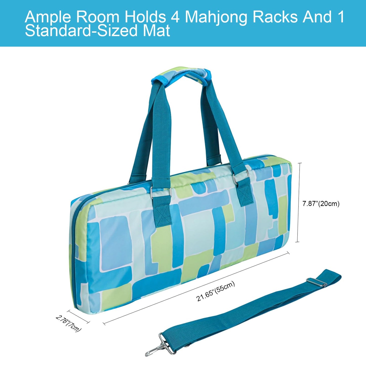 Jongyance Empty Mahjong Rack Bag Green | Holds 4 Racks & Mat, Padded & Durable