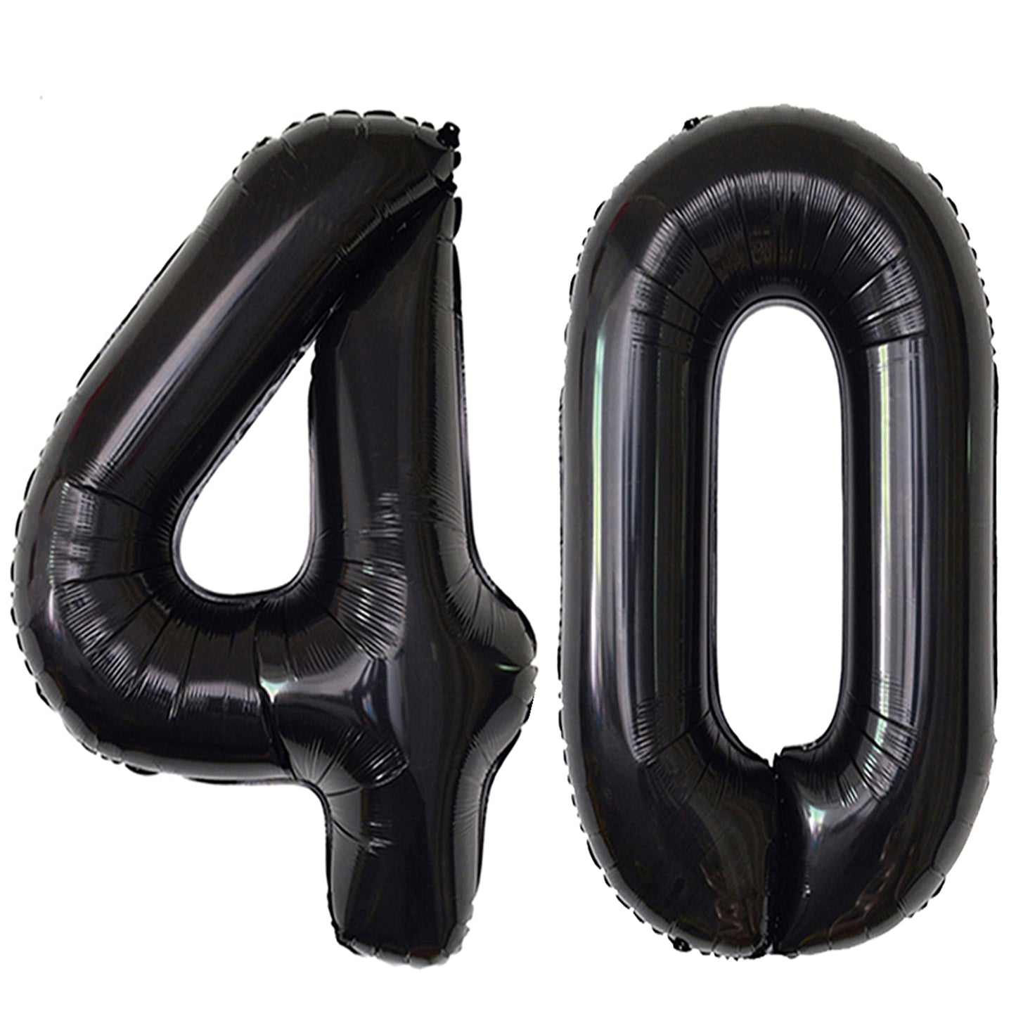 Jonhamwelbor Black 40th Birthday Number Balloons — Giant 42-Inch Foil Mylar No.4 & No.0 Set