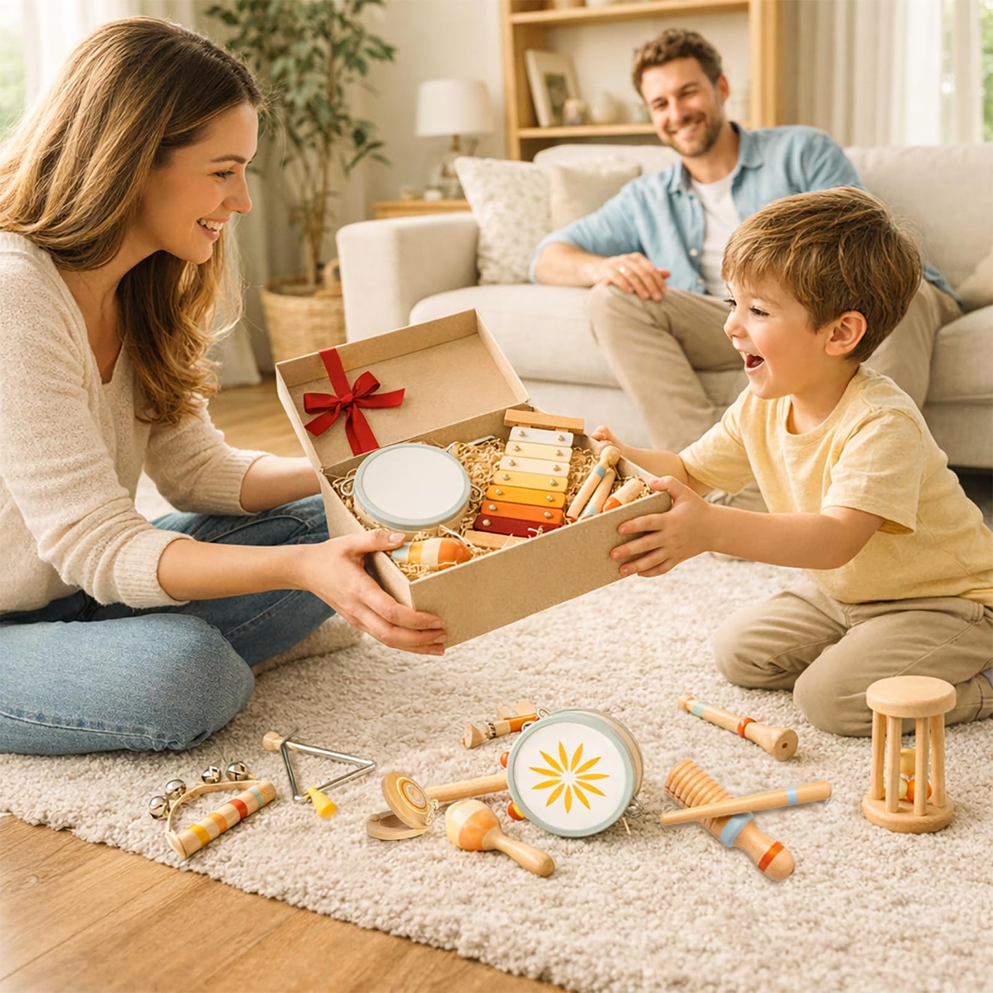 JOOMLAFLY 12-Piece Baby Musical Instruments Set for Toddlers 1-3