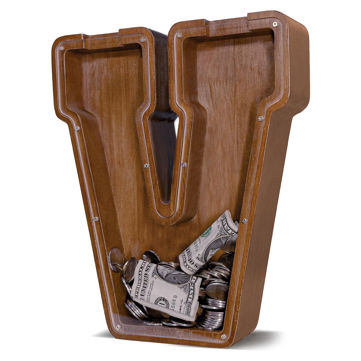 JOOMLAFLY Wooden Letter Piggy Bank – Personalized Initial Coin Bank for Kids