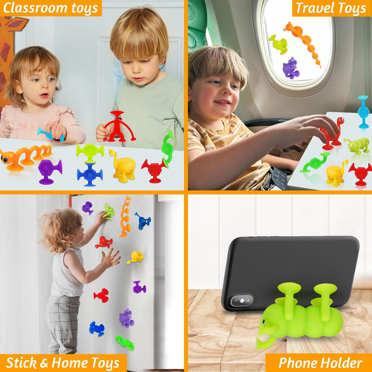 Joosharkidz 32 PCS Toddler Suction Cup Bath Toys – Ages 1-8, Travel-Friendly & Easter Basket Filler