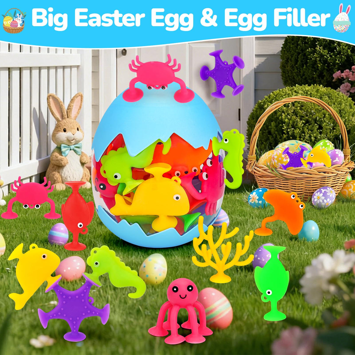 Joosharkidz Toddler Suction Cup Bath Toys – Ocean Animals for Window Play and Bath Time (Ages 1-8)