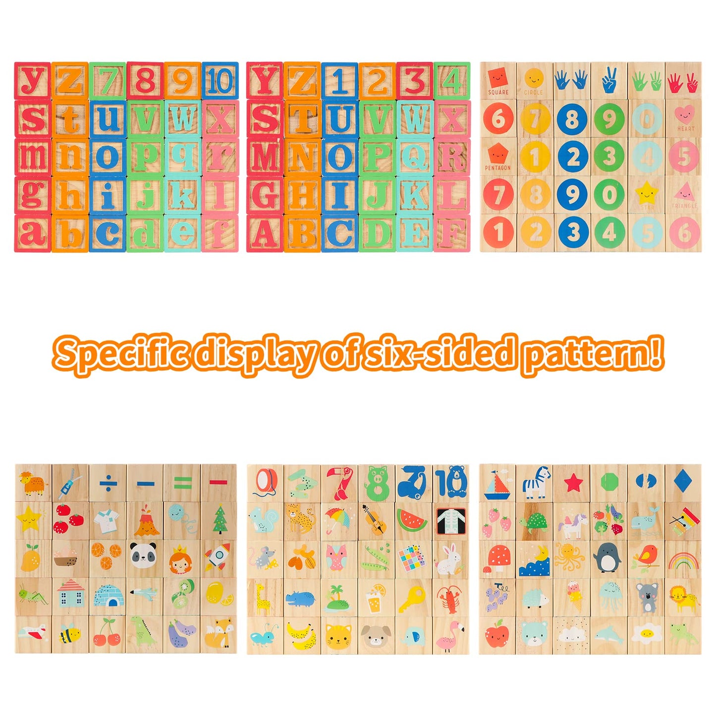 Joqutoys Wooden Building Blocks for Toddlers 1-3 | 30-Piece Alphabet & Number Blocks with Wagon
