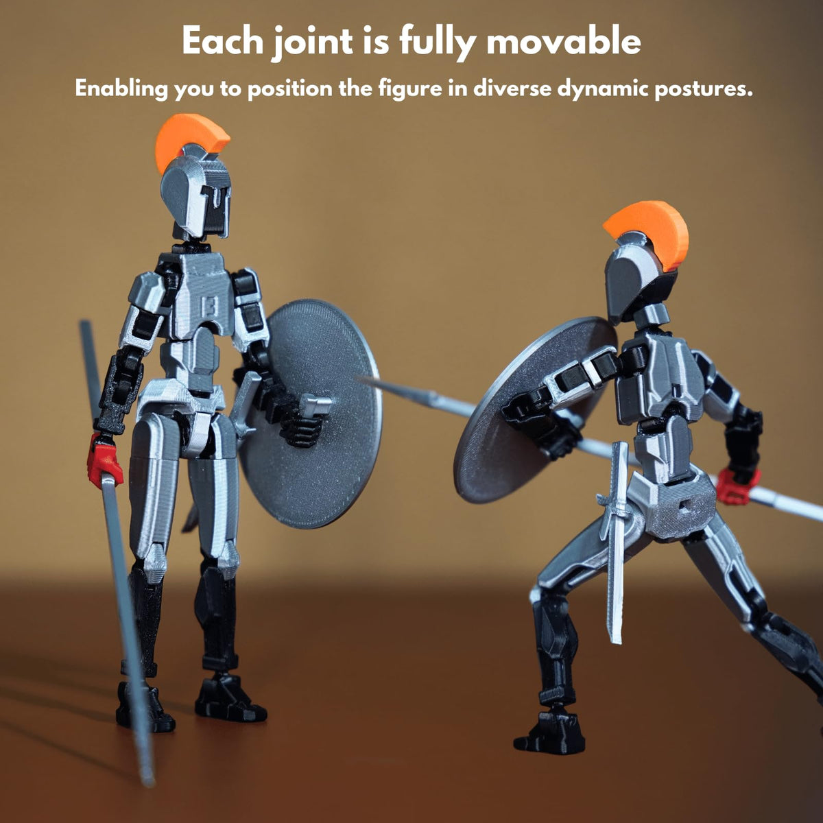 JoriBoBo T13 Action Figure (Dummy 13 / Titan 13 / Spartan Warrior) – Poseable 13 cm Collectible for Stop Motion & Gift