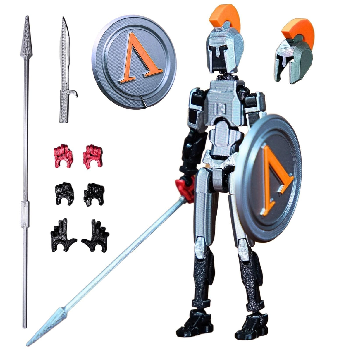 JoriBoBo T13 Action Figure (Dummy 13 / Titan 13 / Spartan Warrior) – Poseable 13 cm Collectible for Stop Motion & Gift