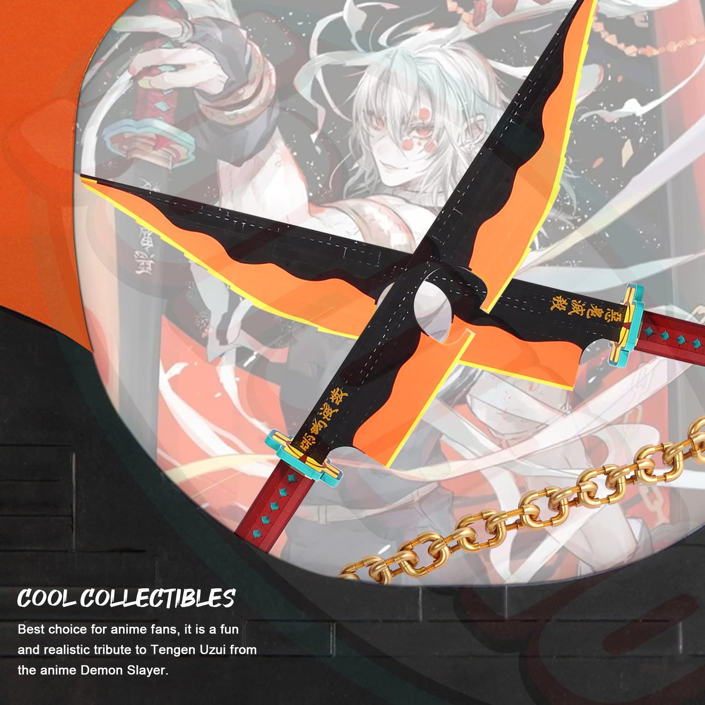 Jorumo Sword Building Set – 82in Double Blade Tengen Uzui Sword with Stand | 1478 Pcs Cosplay Collectible