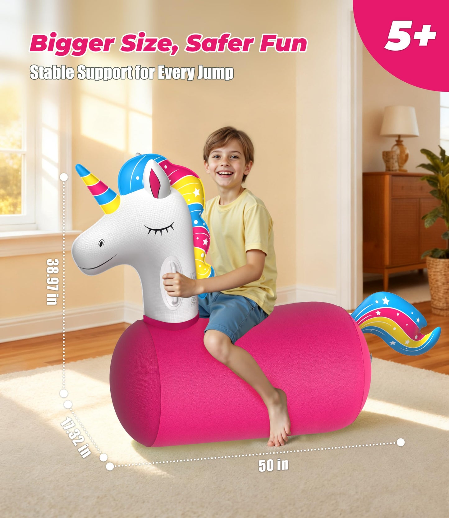 JOSEN Bouncy Hopper Giant Unicorn Ride-On Toys (2-Pack) – Indoor & Outdoor Fun