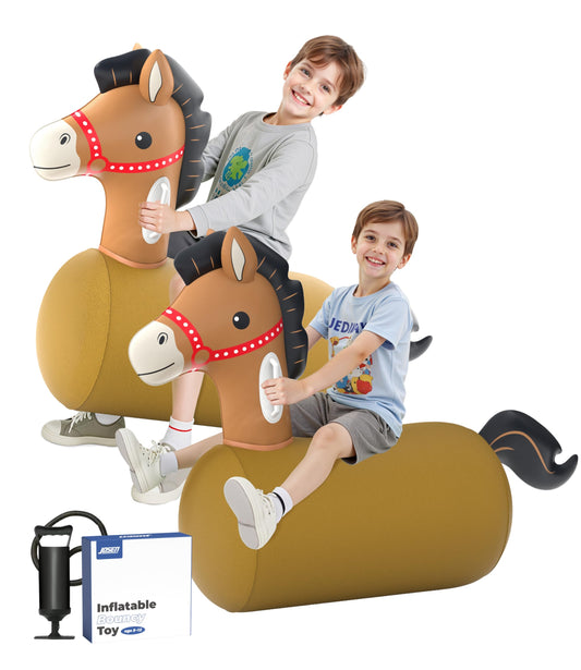 JOSEN Bouncy Horse Hopper Giant Ride-On Toys – Inflatable Indoor/Outdoor Jumping Fun for Ages 5+ (2 Pack)