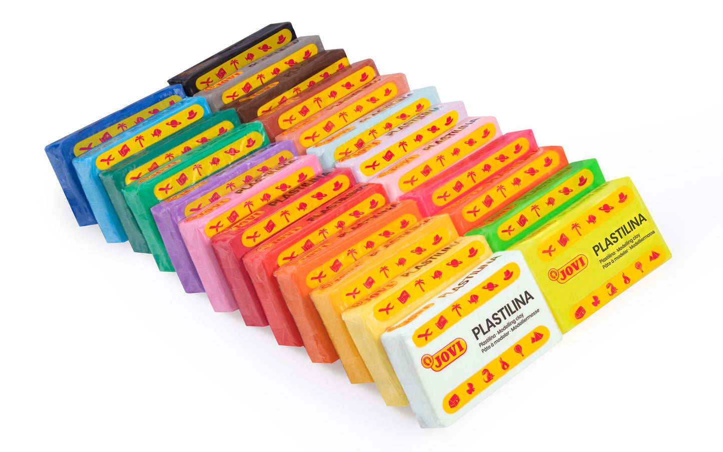 Jovi Clay Pack - Reusable Non-Drying Modeling Clay, 24 Colors, 1.75 oz Bars