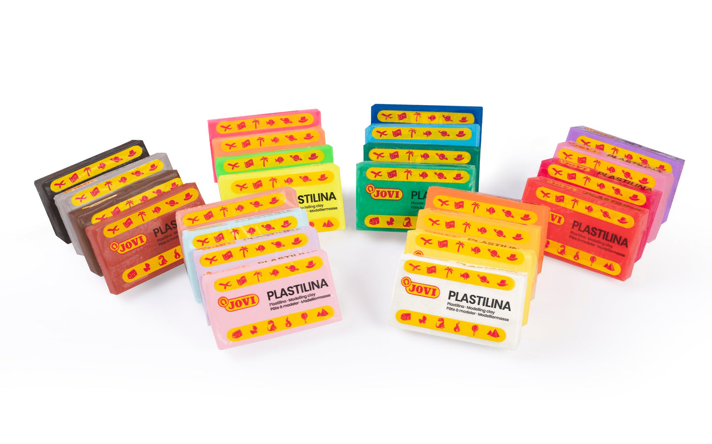 Jovi Clay Pack - Reusable Non-Drying Modeling Clay, 24 Colors, 1.75 oz Bars