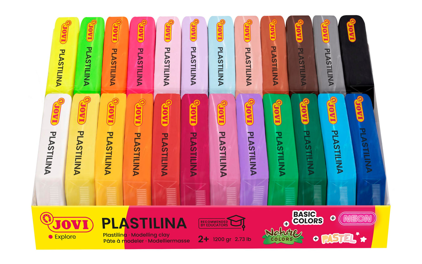 Jovi Clay Pack - Reusable Non-Drying Modeling Clay, 24 Colors, 1.75 oz Bars