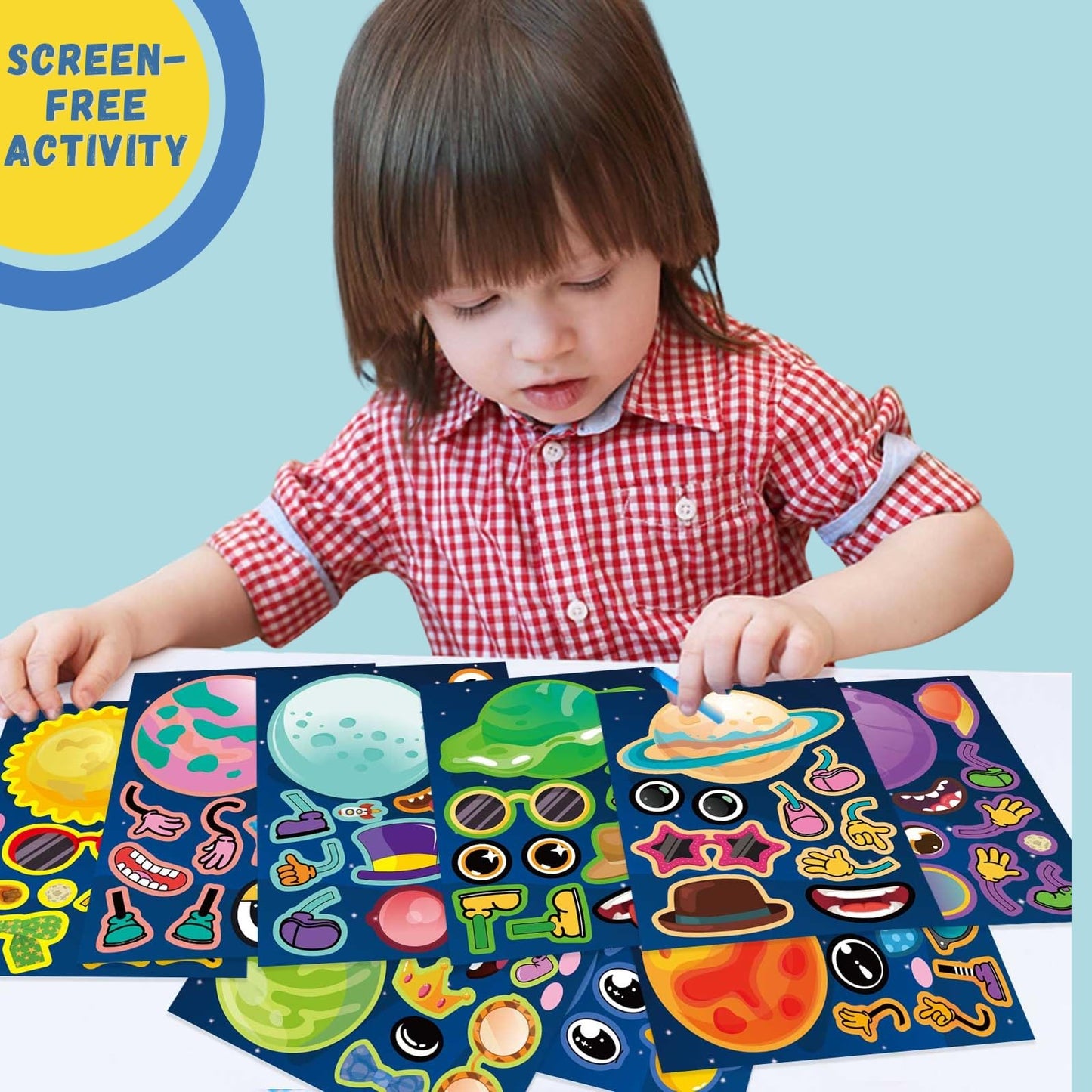 Jovial & Joyful Planets Stickers – 36 Sheets for Space Parties & Creative Decor