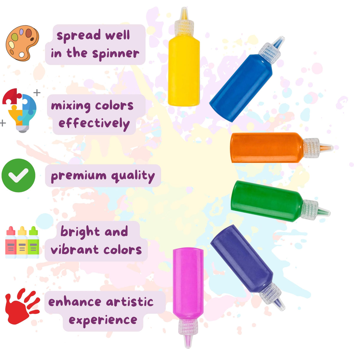 Jovial & Joyful Spin & Spiral Art Refill Pack: 25 Cardboard Pieces, 6 Paint Colors