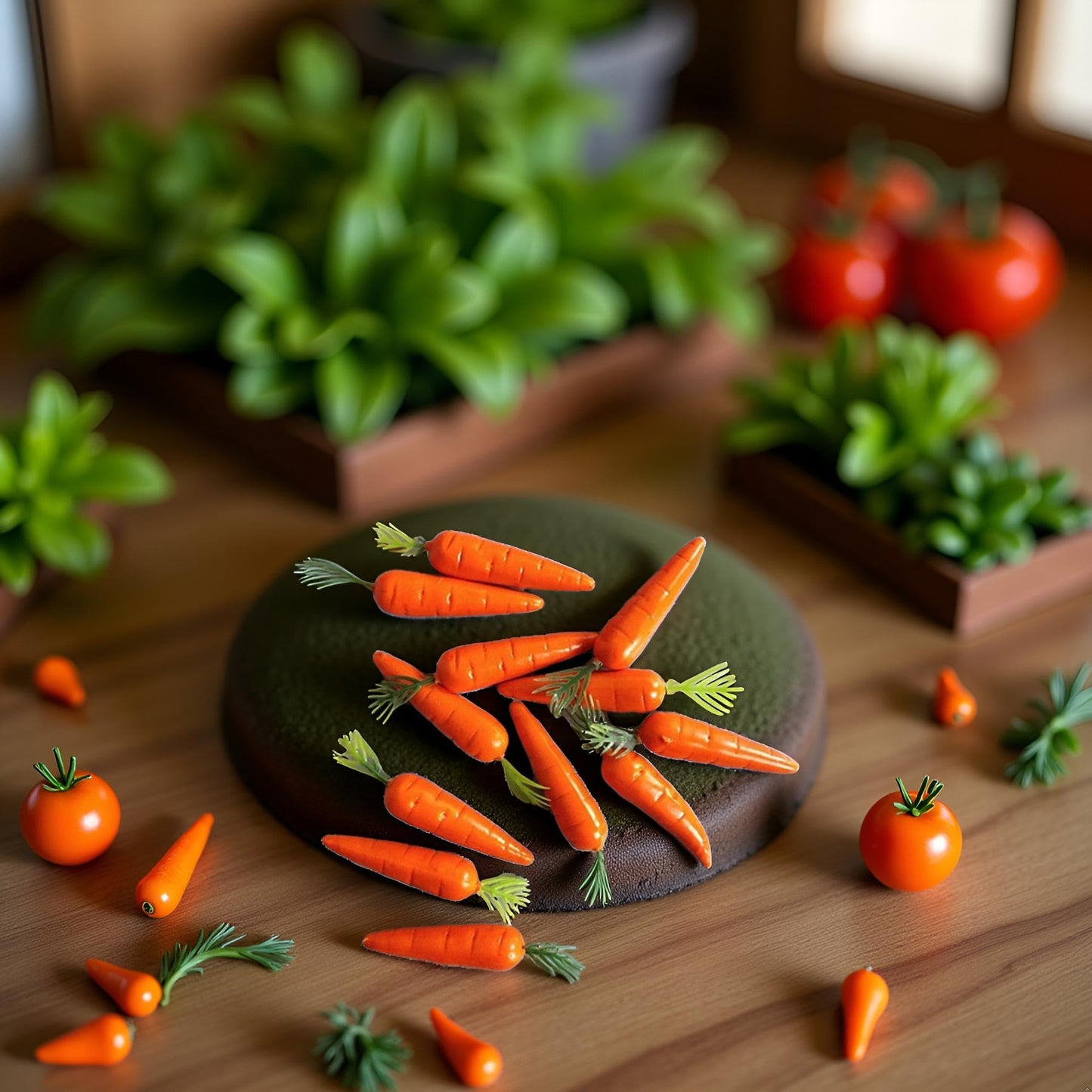 Jowxsx 30 Pcs Miniature Carrots – Realistic Resin Dollhouse Accessories
