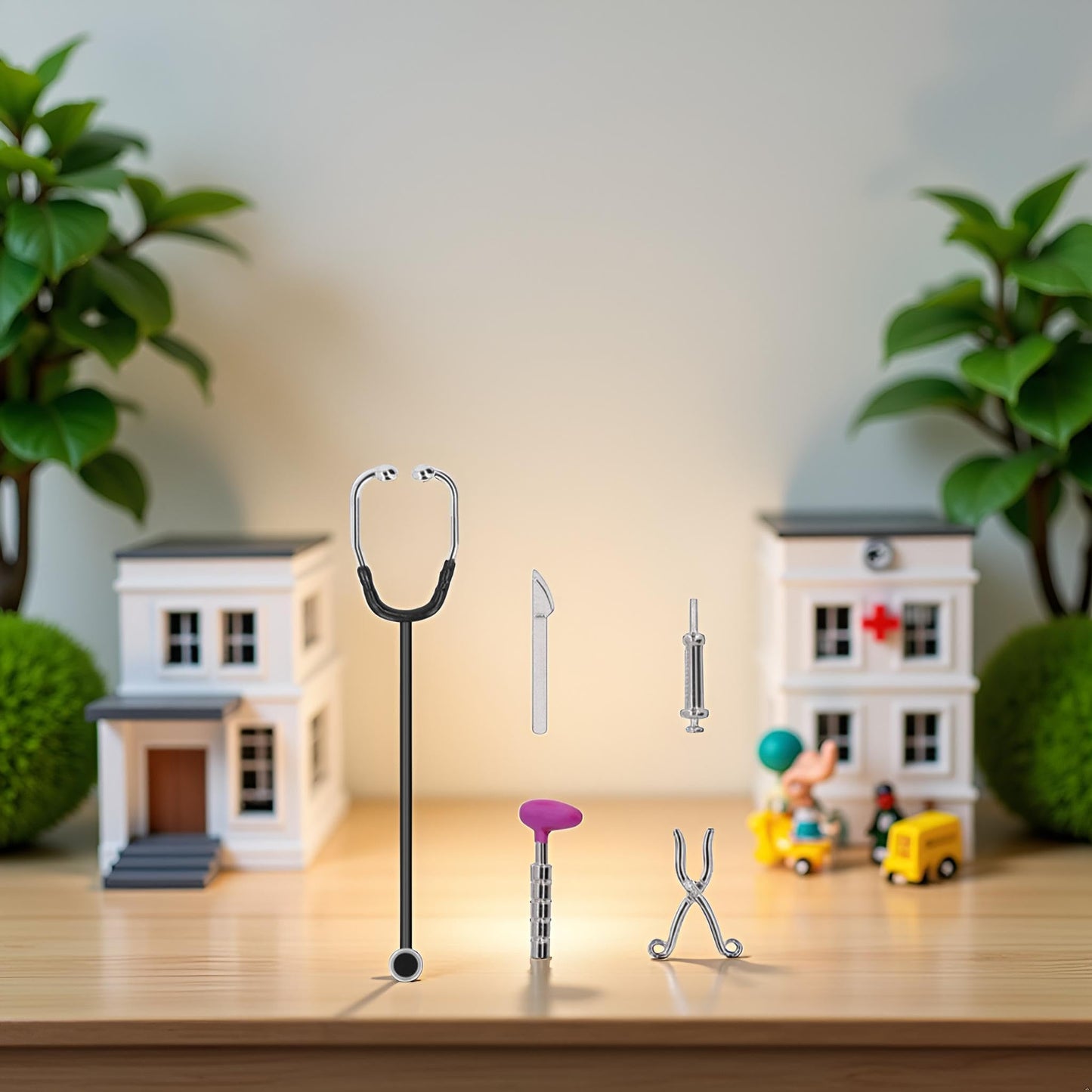Jowxsx 5Pcs Dollhouse Mini Stethoscope Set – Realistic Hospital Accessories