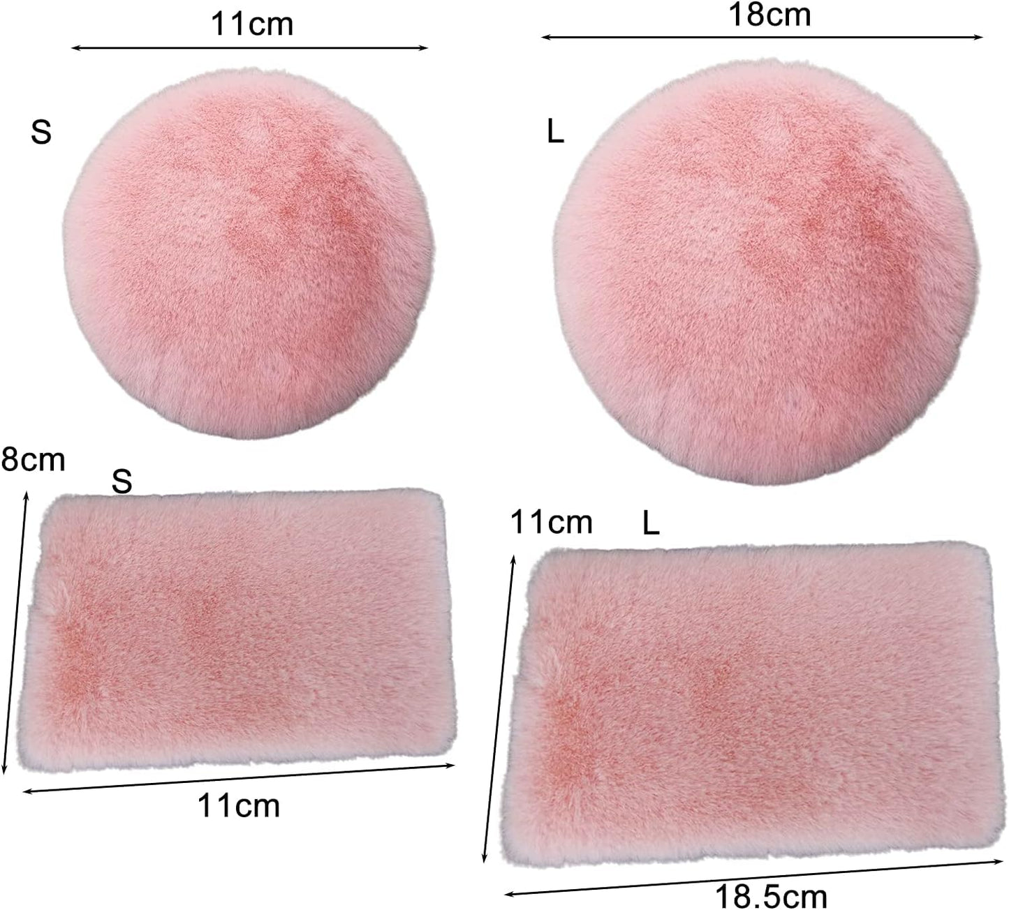 Jowxsx Pink Dollhouse Carpet – Fluffy Mini Rug for 1/12, 1/8, 1/6 Scale (Square S)