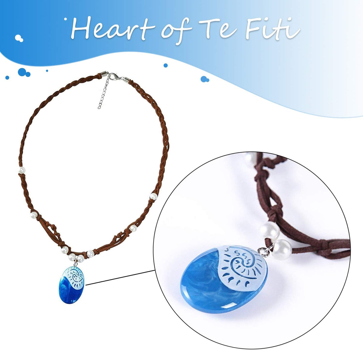 Joy Bang Princess Cosplay Necklace - Blue Pendant Costume Jewelry for Women | Halloween Party Accessory