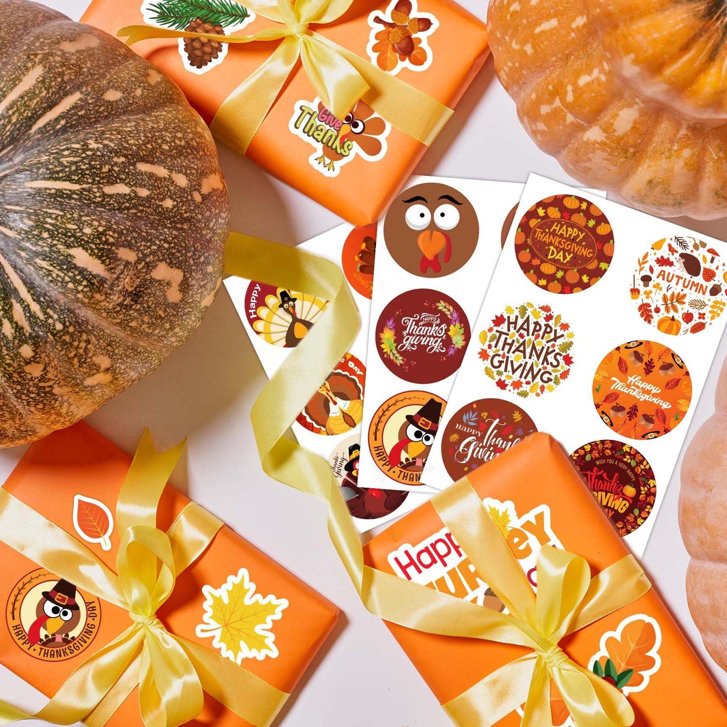 Joy Bang 300 PCS Thanksgiving Stickers for Kids — 24 Sheets Turkey Crafts & Party Favors